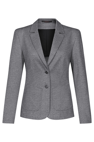 Damen Jersey-Blazer Grau meliert casual Regular fit