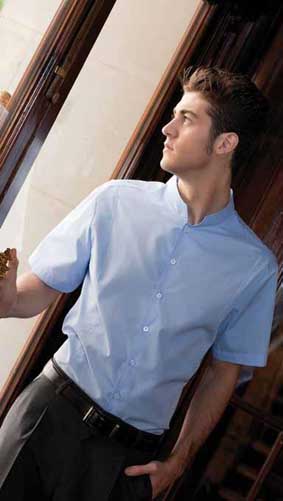 Hemd Stehkragen kurzarm fil à fil