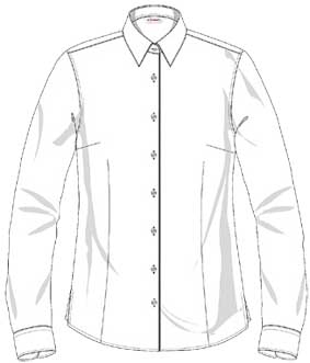 Bluse FRANKFURT langarm Classic fit, leicht tailliert 100%BW