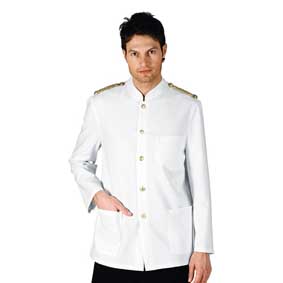 ISA Herren Service Kellner Jacke COREANA BIANCO mit Schulterstücken    066200
