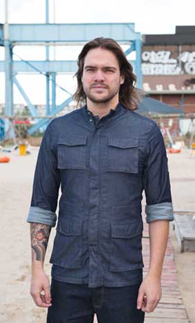 Kochjacke / Servicejacke PARKA blue denim Stretch