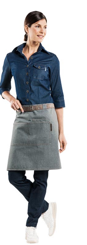 Bistroschürze FORENE GREY DENIM L50 x B70 cm