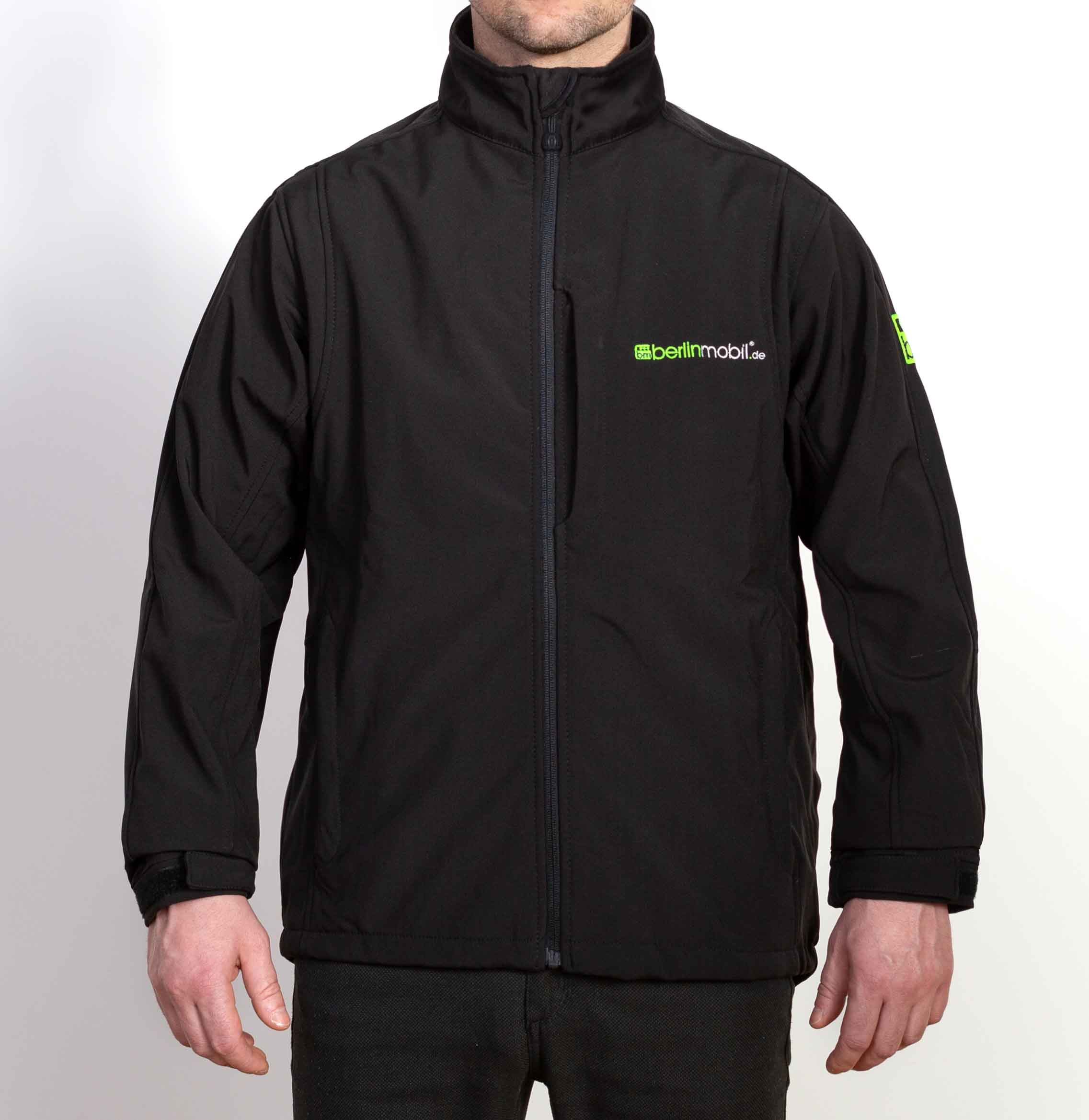 BerlinMobil Herren Softshell JACKE Farbe: Schwarz