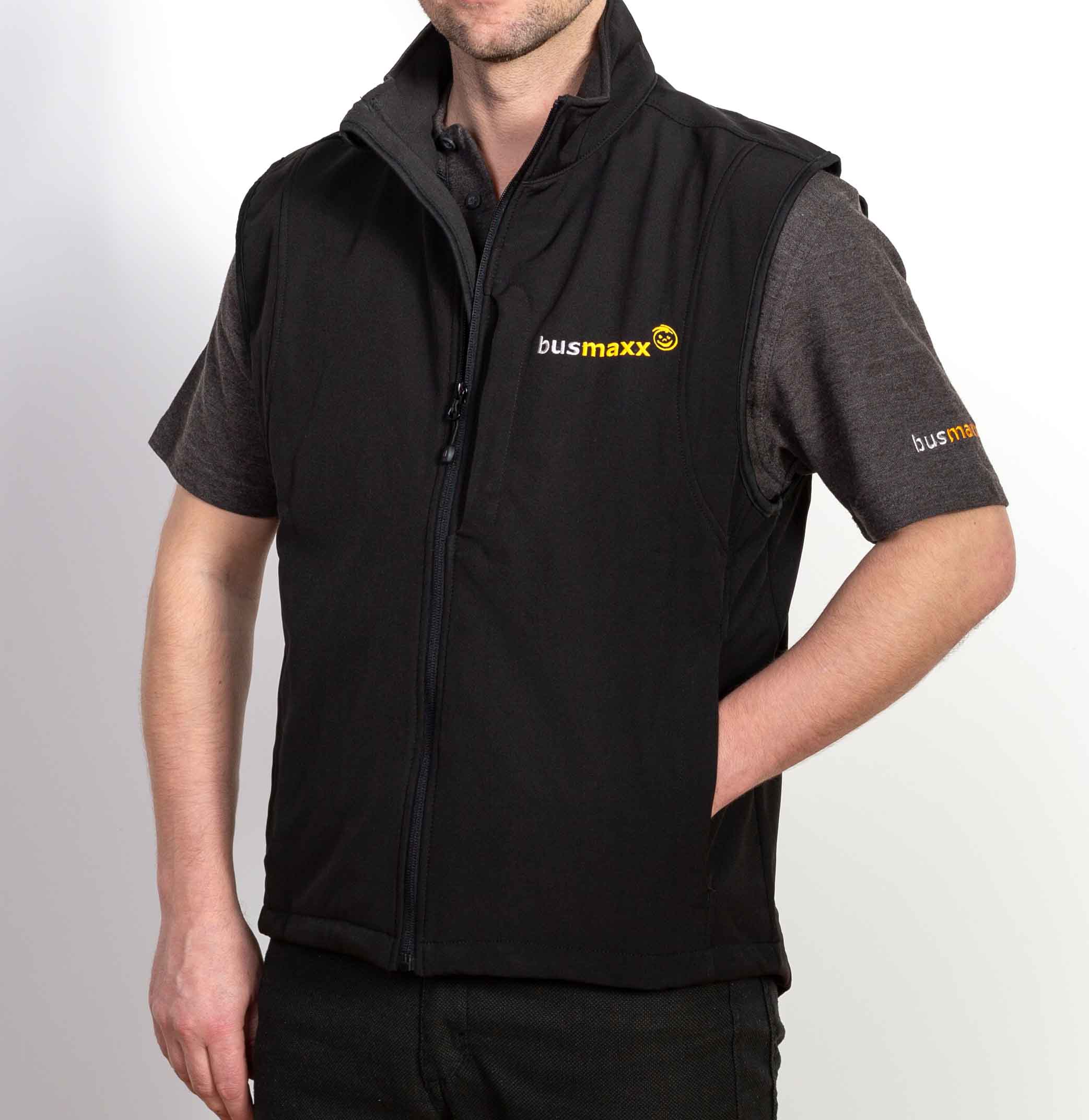 BusMaxx Herren Softshell WESTE Farbe: Schwarz