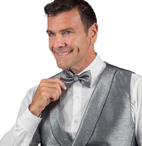 Fliege PAPILLON Lurex Silber  10404