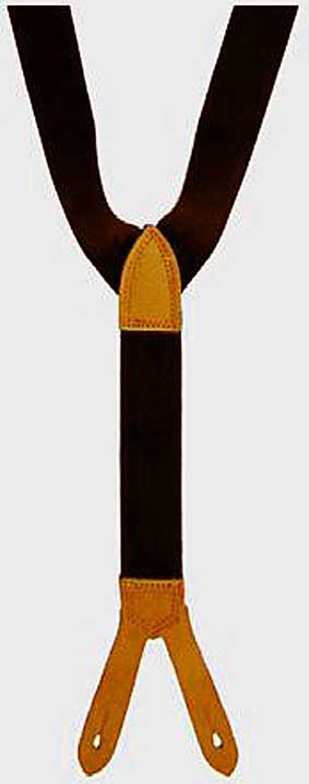 Hosenträger Lederpatten mit Leder-Rückenteil 36 mm breit gestreift
