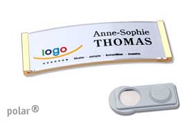Namensschild polar® 20 "classic-clear" METAL 1 Packung = 10 Stck.