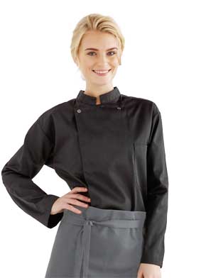 KEN Unisex Kochjacke / Servicejacke langarm schwarz