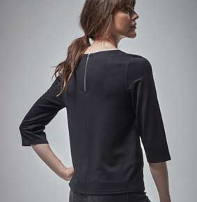 Damen Shirt Bluse 3/4 Arm Reißverschluss im Rücken