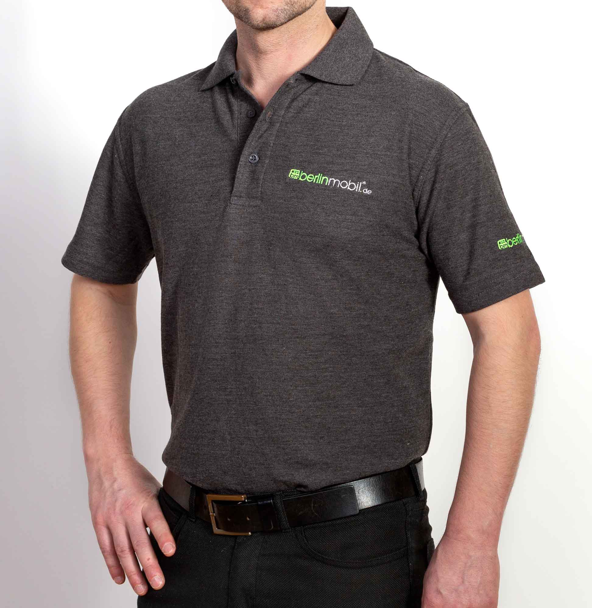 BerlinMobil Herren POLO Pro kurzarm Farbe: charcoal/anthrazit