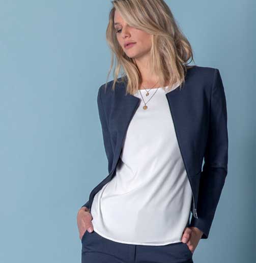 Damen-Kurzblazer mit Zip Slim Fit MODERN 37.5