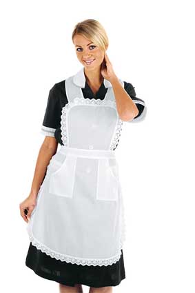 Hausmädchen Latzschürze / Servierschürze L82 x B60 cm