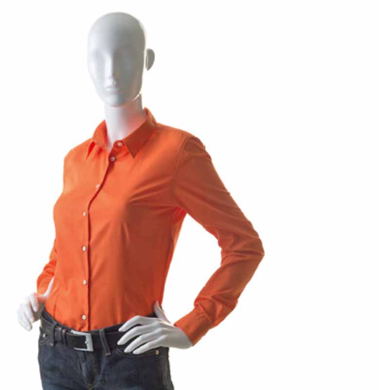 Bluse LINDA langarm Slim fit Ärmellänge 66 cm 60%BW 40%PES