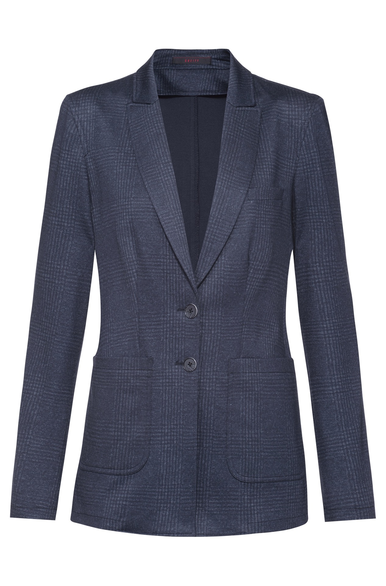 Damen Jersey-Blazer Grau meliert casual Regular fit