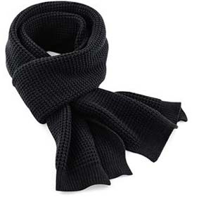 Strickschal mit Waffelmuster Farbe Black