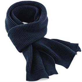 Strickschal mit Waffelmuster Farbe French Navy