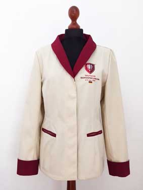 DBU Barjacke Damen langarm sand / bordeaux