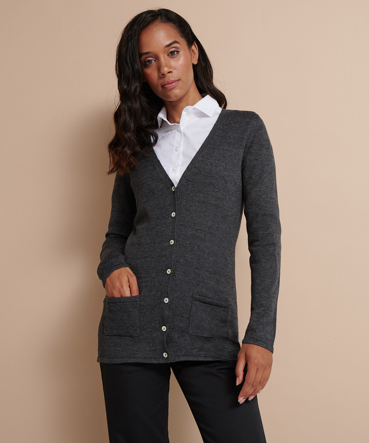 Damen V-Neck Cardigan HB723