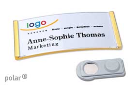 Namensschild polar® 30 "classic-clear" METAL 1 Packg.= 10 Stck.