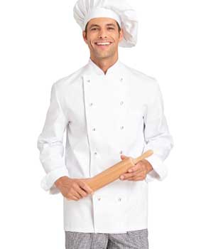 Unisex Kochjacke weiß langarm EXTRA LARGE 100% Baumwolle