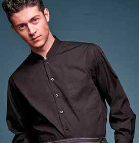 BAR Hemd mit Mandarin Kragen langarm