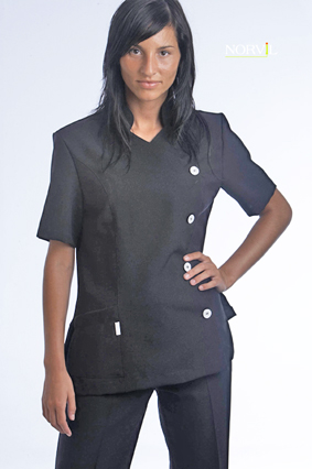 Damen Kasack mit Stehkragen 1/4 Arm