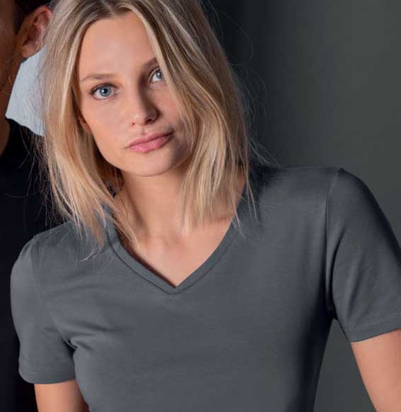 Damen-Shirt V-Neck kurzarm Regular Fit