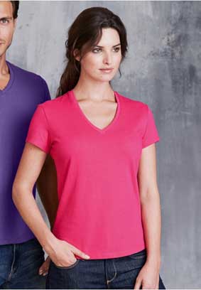 Damen T-Shirt kurzarm V-Ausschnitt