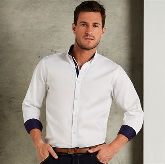 Premium Oxfordhemd mit Kontrast langarm Button Down KK190