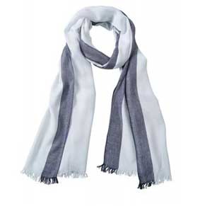 Sportlich eleganter Schal weiß-navy ca.180x60 cm 100% Viskose