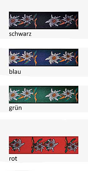 Hosenträger für Handwerk 36 mm breit mit Motiv Edelweiss