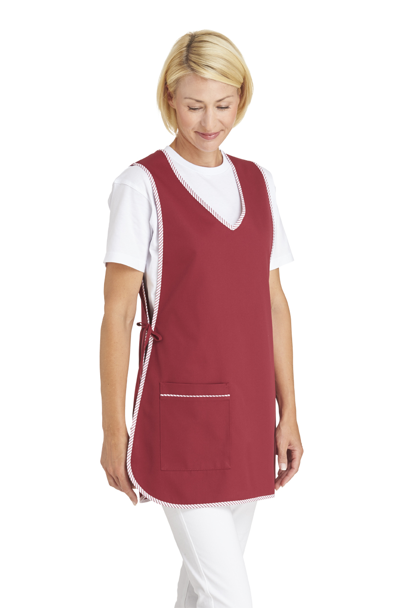 Überwurfschürze 2-farbig schwarz/rot