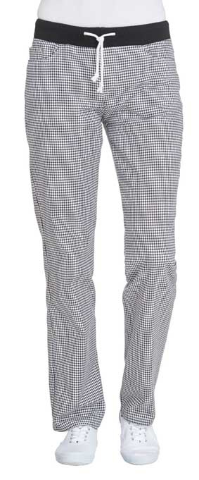 Damen Kochhose / Bäckerhose mit Strickbund und Kordelzug