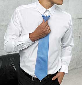 Krawatte uni PES mit Clip ca. 10 cm breit