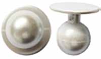 Kugelknöpfe - Kochjackenknöpfe (1 Pack = 12 Knöpfe) Farbe: perlmutt