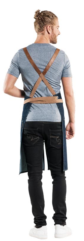 Latzschürze FORENE CROSS BLUE DENIM L90 x B75 cm