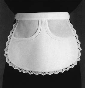 Servierschürze mit Rundbiesen L25 cm Farbe Weiß