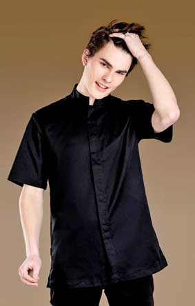 Herren Tunika kurzarm mit Asiakragen