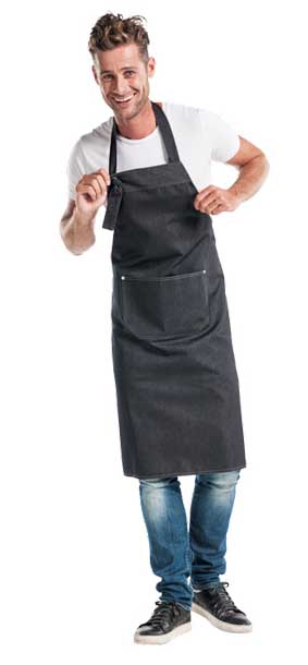 Latzschürze BLACK DENIM L100 x B75 cm