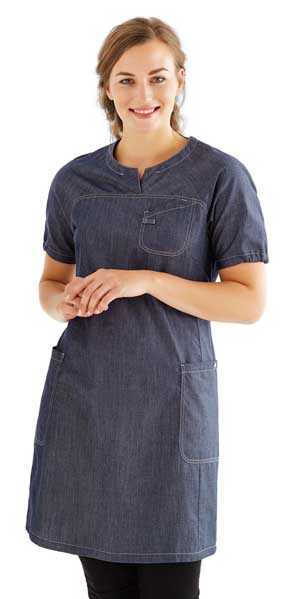 Kleid Housekeeping kurzarm blue denim