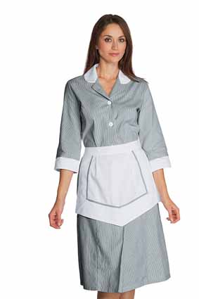 Hausmädchen-Kleid LIPARI 3/4 Arm schwarz/weiß    007361