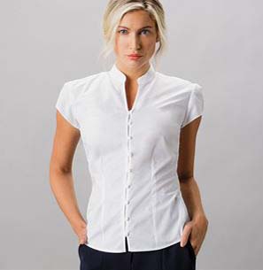 Bluse V-Ausschnitt Mandarin-Kragen 1/4 Arm 8522/KK727