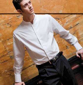 Hemd Stehkragen langarm fil à fil