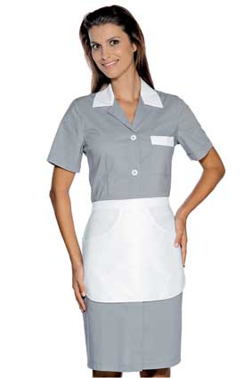 Hausmädchen-Kleid POSITANO 1/4 Arm grau