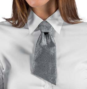 ISA Servicekrawatte CRAVATTINI Lurex Silber  11574