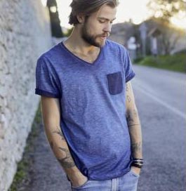 Herren BIO Slub-T-Shirt im Vintage-Look 8102/8016