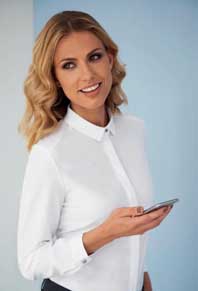 Bluse CAPRI langarm Crepe de Chine 205 g/m² von Brook Taverner