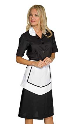 Hausmädchen-Kleid KINSHASA 1/4 Arm schwarz/weiß