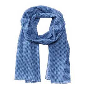 Schal mit Minimal-Allover-Print blau/weiß ca. 180x50 cm 100% BW