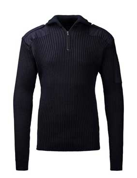 Herren Pullover NATO Troyer Heavy Dark Navy Rippstrick